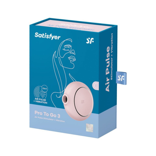 Satisfyer Pro To Go 3 - Вакуумный стимулятор, 8.7х3.5 см (розовый)